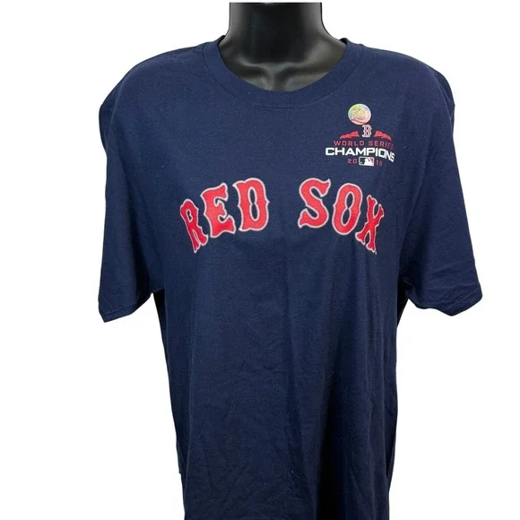 Majestic Boston Red Sox 2018 World Series Champions Mookie Betts Navy Shirt XL - Picture 2 of 8